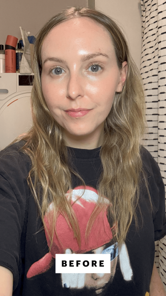 Kinonen before applying the Pureology Hydrate Sheer Shampoo  Conditioner