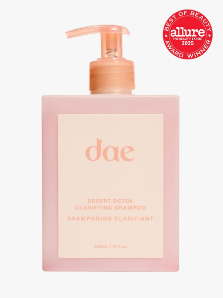 ​​DAE Hair Desert Detox Clarifying Shampoo in branded component on a light gray background with best of beauty 2025 seal in the top right corner